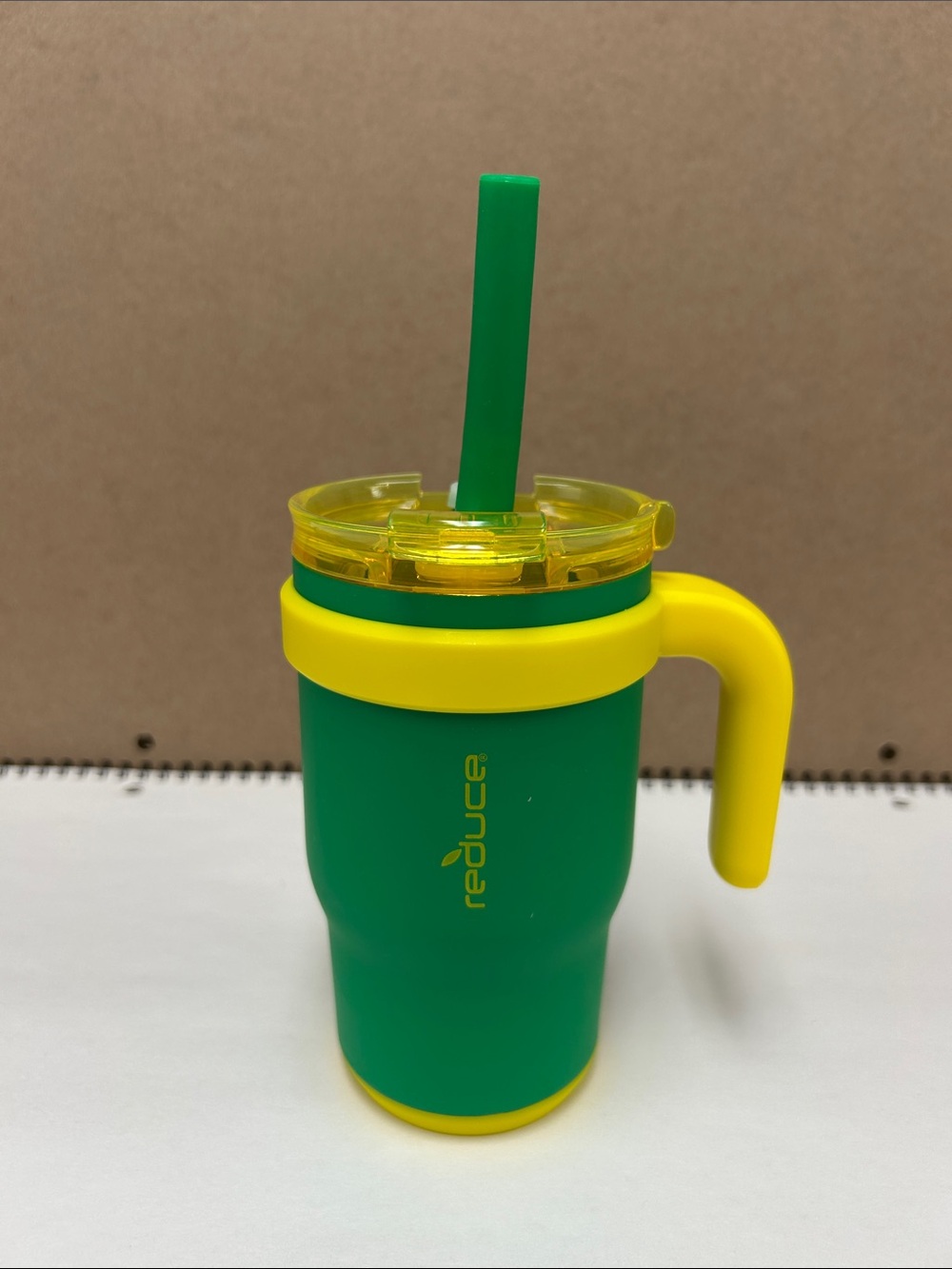 Reduce Kids Green and Yellow Spill-Proof Sippy Cup with Straw